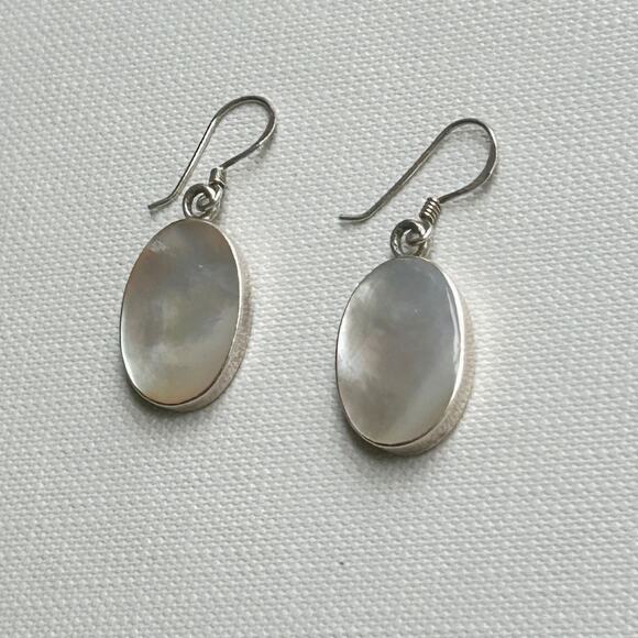 Mother of Pearl and Sterling Silver Earrings - Picture 3 of 7